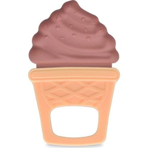 Baby Teethers Safe Silicone Pacifier Comfort Bite Teether Infants Toys Ice Cream Shape Gum Teether for Dental Care BPA Free