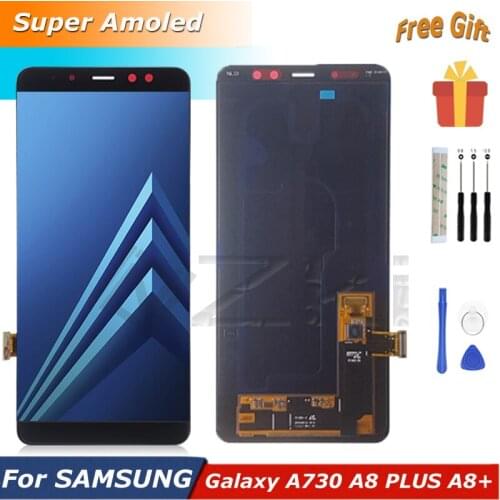 Super AMOLED A8 Plus 2018 Display Digitizer Assembly For Samsung Galaxy A730 LCD A730F SM A730F Touch Screen With Repair Tool