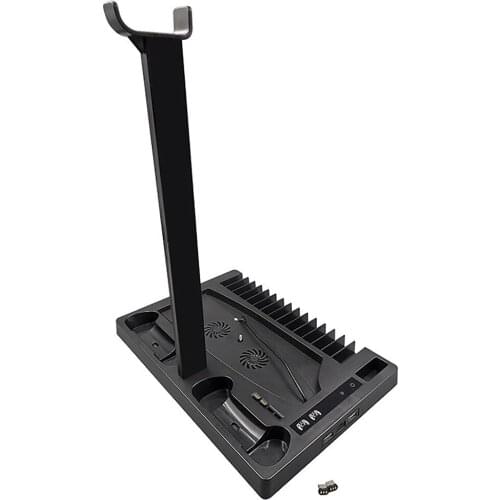 Dual Charging Dock Cooling Base Bracket Stand Holder Fan Cooler With Headset Storage Rack for PS5 Host Accessories