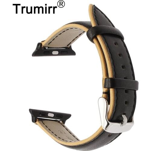 France Genuine Leather Watchband Double Color Strap for iWatch Apple Watch 38mm 42mm Series 3 2 1 Wrist Band Accessory Bracelet