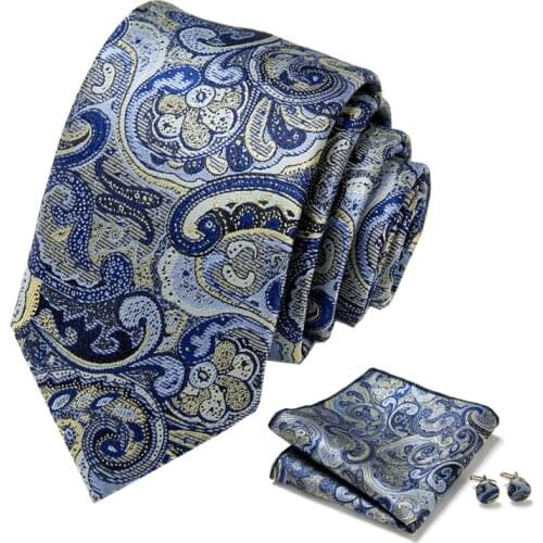 Italy Brand Ties For Men Shirts Silk Mens Tie Handkerchief Cufflinks Set 40 Colors Neck Tie Fashion Crevate