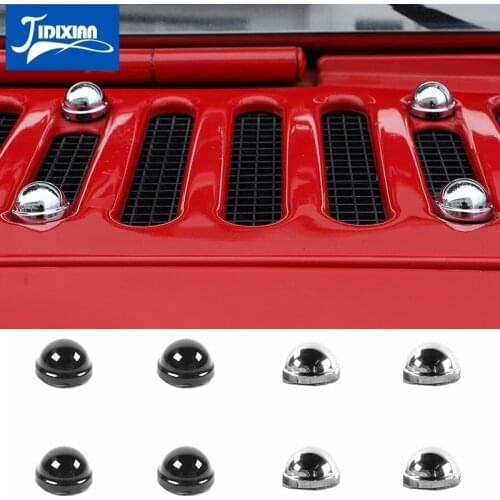 MOPAI Car Front Hood Engine Screw Protector Decoration Cover for Jeep Wrangler JK 2007 2008 2009 2010-2017 Exterior Accessories