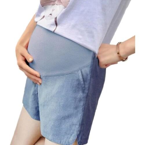 Summer Maternity Cotton Shorts Thin Soft Elastic Waist Belly Casual Loose Shorts for Pregnant Women Clothes Pregnancy Pants
