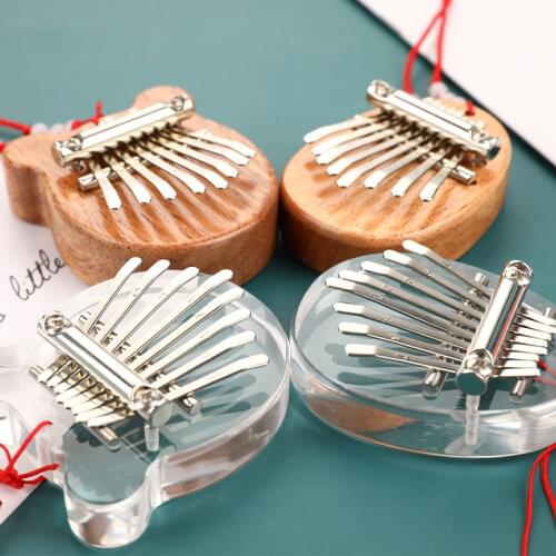 8 Keys Mini Kalimba Thumb Piano Finger Keyboard Pendant Creative Mahogany Wooden Musical Box Good Musical Instrument