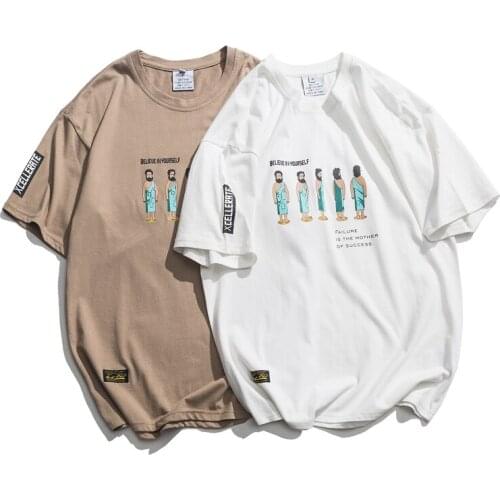 Mens Streetwear Print Tops Tees Harajuku Hip Hop Print T-shirts 2019 Fashion Summer O-Neck Cotton Casual Short Sleeve Male A653