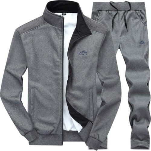 Mens Autumn Winter Sports Suits Running Gym Fitness Jackets Tops Pants 2 Piece Set Sweatshirt Jogging Tracksuits Sportswear