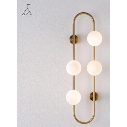 Nordic Wall Lamp Glass Ball Living Room Background Wall Lamp Creative Bedside Bedroom Study Designer Wall Lamp Led Wall Light