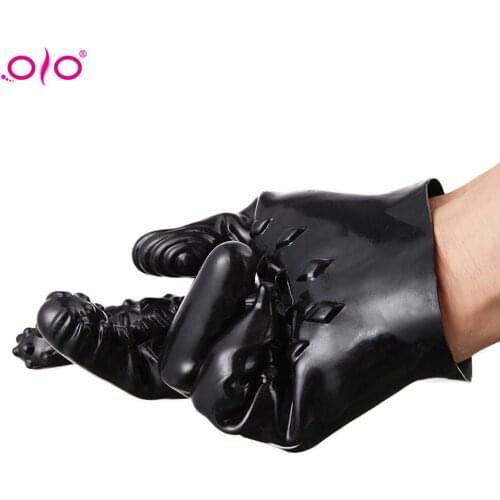 OLO Magic Palm Flirting Massage Gloves Male Soft Dildo Penis Lock Scrotum Ring Delay Ejaculation Stimulate Vagina Sex Toy
