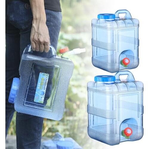 15L 20L Pure Water Plastic Bucket Home Water Storage Container With Lid Car Self-driving Tour with Faucet Mineral Water Barrel