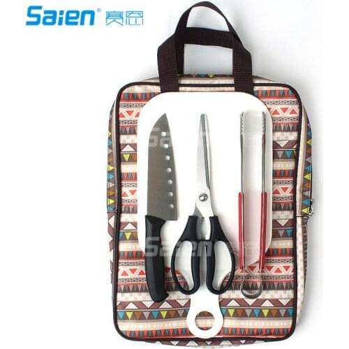 5-Piece Portable Camp Kitchen Utensil Organizer Set for Indoor or Outdoor-100% Stainless Cookware Kit is Perfect for Travel