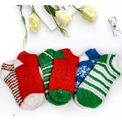 Christmas Socks Cute Thick Warm Sleeping Floor Sleep Socks Female Tube Socks Christmas Sock