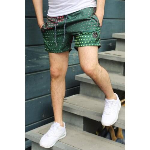 Dot Pattern Green Sea and Hvuz Swimming Shorts