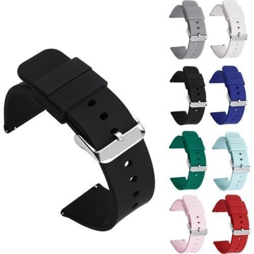 18mm Silicone Bracelet for Xiaomi MI Smart Watch band wristband Quick Release Strap for ticwatch C2 Rose Gold sport watchband