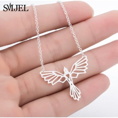 SMJEL Origami Phoenix Necklaces Women Men Bird Charm Necklace Power Fans Movie Jewelry Gifts Wholesale & Dropshipping
