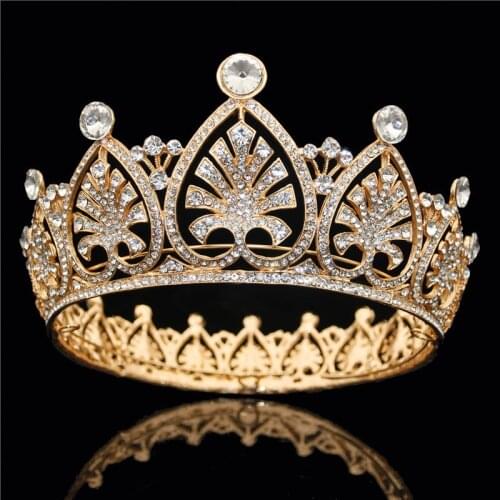Baroque Bridal Crown Headdress Tree Gold Tiaras and Crowns Princess Queen Diadem Bride Hair jewelry Wedding Hair Accessories