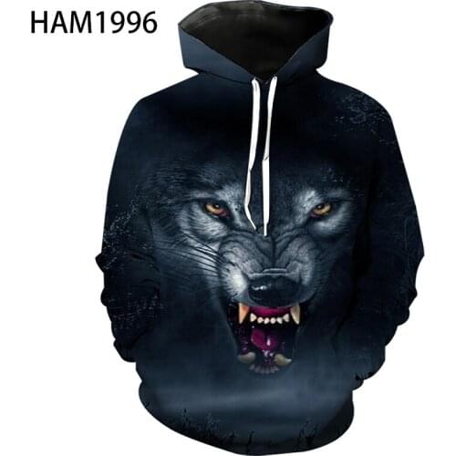 Wolf Hoodie Sweatshirt Harajuku Jacket Mens Clothing Childrens Shining Fashion Women 3D Custom Wholesale