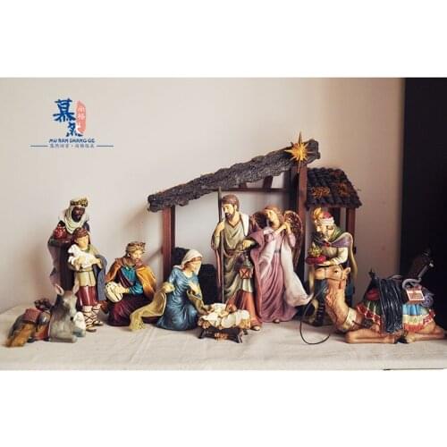 JESUS BIRTH MANGER GROUP DECORATION CATHOLIC CHRISTIAN CHURCH RELIGIOUS DECORATION GIFT