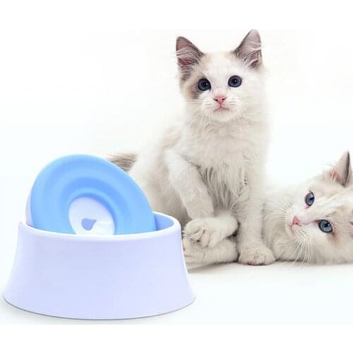 Green PP Silicone 1200ml High Capacity Pet Cat Dog Portable Anti-spill Dripless No Skid Water Food Storage Bowl Feeding Utensils