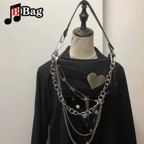 Womens shoulder bag Y2K Spice Girl Punk Gothic Love square bag underarm Bag Pu messenger bag female handbag Satchel