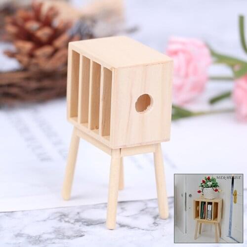 1:12 Dollhouse Miniature Wood Cabinet Bookcase Furniture Toys Model Doll House Decor