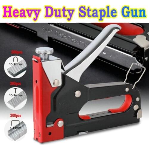 1Pcs 3in1 Heavy Duty Staple Gun for DIY Home Decoration Furniture Stapler Manual Nail Gun with 600 Staples Nailer