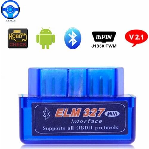10pcs Super Mini Elm327 Bluetooth OBD2 V2.1 Elm 327 V2.1 Android Adapter Car Scanner OBD 2 OBDII Auto Diagnostic Tool Scanner