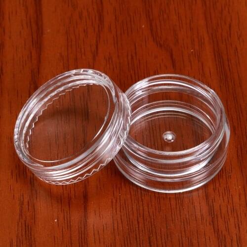 12 Pcs/Box Empty Round Jar Transparent Plastic Storage Case For Nail Art Rhinestones,Arylic Powder, Decorations ,Nail Art