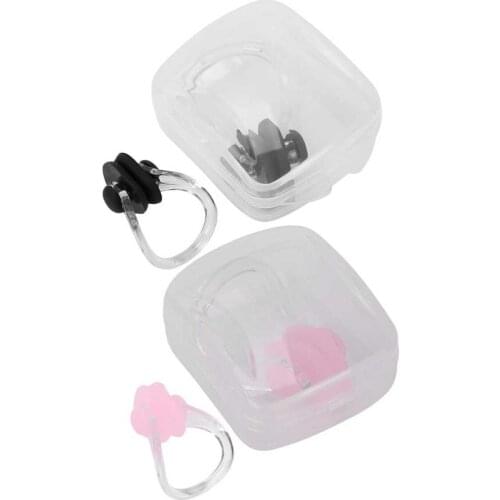 2pcs Soft Swimming Nose Clip Case Prevent Water Nose Clip Waterproof Soft Silicone Nose Clip Swim Dive Protection Equipment