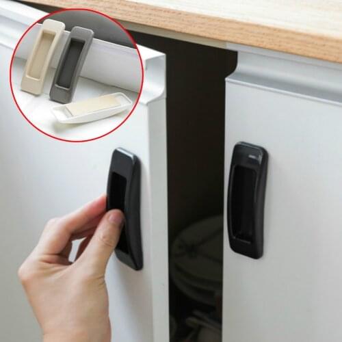 2Pcs Self-Adhesive Handle Punch-Free Window Cabinet Drawer Knob Modern Simplicity Rectangle Colorful Plastic Furniture Handles