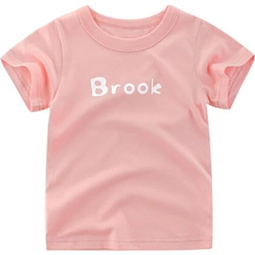 2020 new childrens clothing is hot in summer, pure cotton alphabet childrens short sleeve T-shirt, cartoon girls clothes