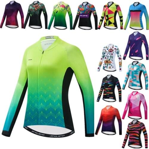 2021 Cycling Jersey Full Sleeve Women Bicycle Wear Clothes Autumn Mountain Long Bike Jersey Tops Female Road Cycling Jacket