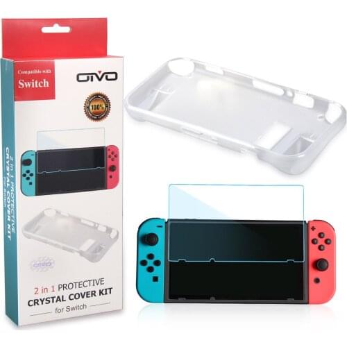 5 sets 2 in 1 Protective case for NS Switch Console Crystal Cover kit For SWITCH