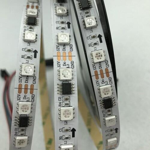 5m DC12V 60leds/m 20pcs ws2811 ic/meter(20pixels) led digital strip;IP33;non-waterproof