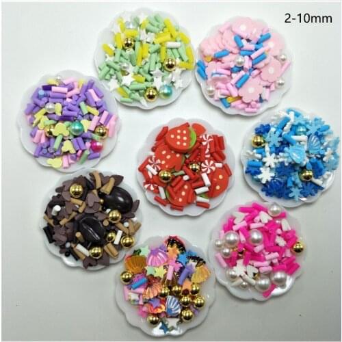 50g/bag Mixed Polymer Soft Clay Sprinkle Colorful Flower Candy Pearl Sprinkles for Crafts DIY Making Slime Nail Art Slices