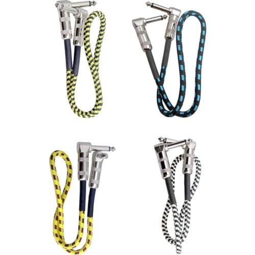 50cm Anti-noise Electric Guitar Cable Effect Pedal Cable Audio Cable Durable Woven Jacket Short Bass Musical Instrument Cable