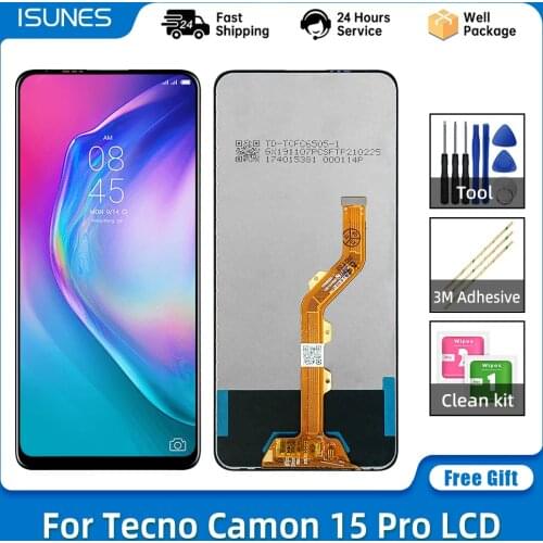 6.6" Original For Tecno Camon 15 Pro CD8 LCD Display Touch Screen Digitizer Assembly Camon 15 Premier CD8J Replacement Parts