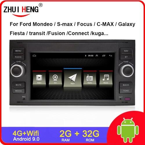 2G 32G Android 9.0 2 DIN Car Radio for iFord iFocus Mondio S-max C-MAX Galaxy Fiesta transit Fusion Connect kuga car radio auto
