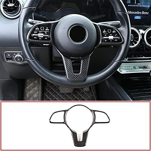 Car Interior Steering Wheel Real Carbon Fiber Decorative Cover Frame Accessories for Mercedes-Benz B-Class 2020