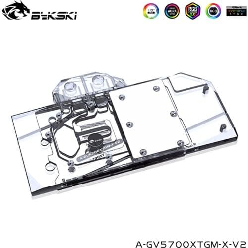 Bykski Water Block Fit Gigabyte RX5700XT GAMING OC,Copper Cooler Support Motherboard Control,A-GV5700XTGM-X