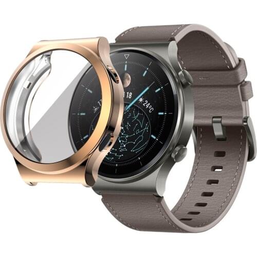 Watch Case For Huawei Watch GT 2 Pro GT 2e TPU Case Screen Protector Cover Full Coverage Plated All-Around Screen Protection