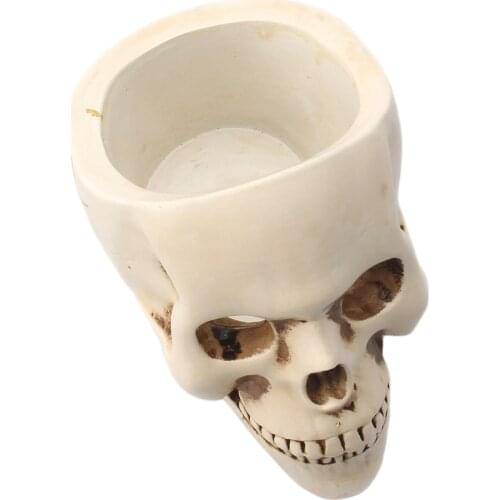 Skull Head Planter Flower Pot Resin Statue Sculpture Potted Plant Halloween