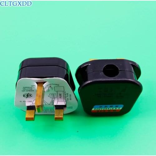 Black full copper 250v 13A universal detachable wiring adaptor plug British standard 3 pins industry wiring socket with fuse