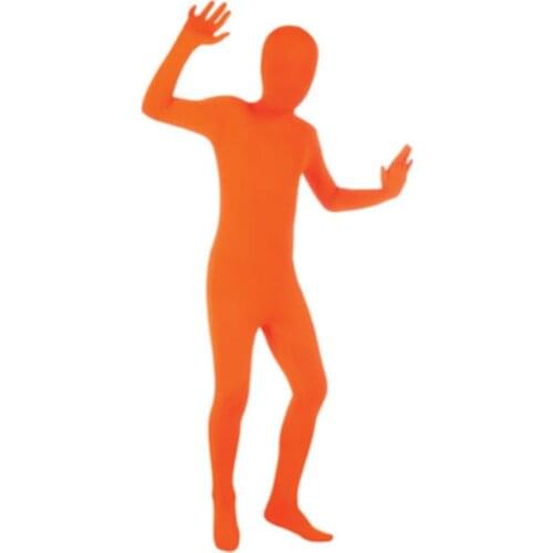 Kid Children Orange Full Body Spandex Zentai Costume dancewear Unitard Bodysuit Catsuit leotard