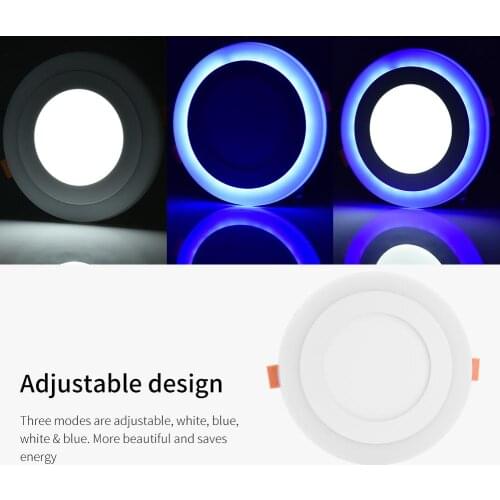 Double Color LED Panel Light 3W 6W 12W 18W Round Square Panel LED Ceiling Lamp AC110V 220V Indoor Recessed Downlight