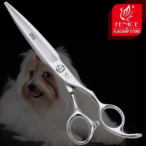 Fenice 7.0 inch Professional Grooming Scissors Straight Cutting Shear Japan 440C Dog Hair Cut Groomer Tools