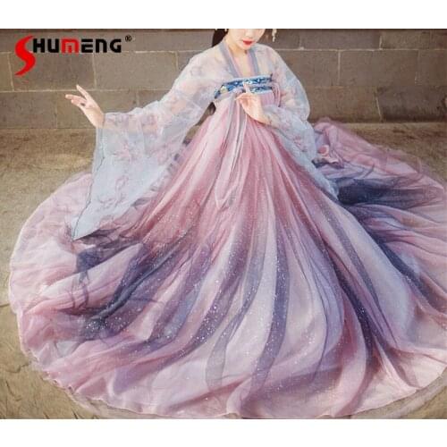 Hanfu Women Large Plus Size Chinese Traditional Dress Dance Fairy Costume Cosplay Female Princess Clothing Carnival Dresses