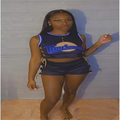 Two Piece Jogger Suit Crop Top Biker Shorts Basketball Clothes 2021 Summer Outfits for Woman Tracksuit Matching Set Lounge Wear