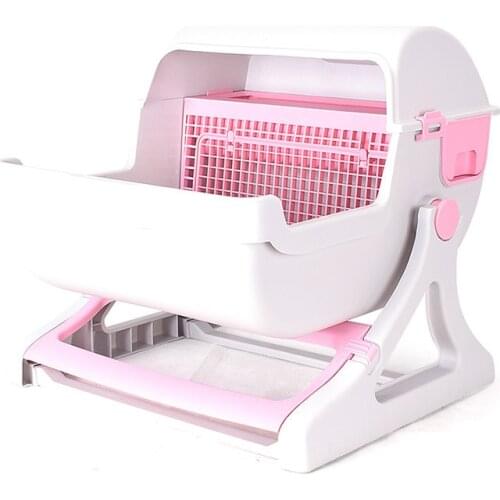 Pet Supplies Factory Direct Sale Extra Large Semi-automatic Cat Toilet Pet Toilet Semi-closed Cat Litter Box