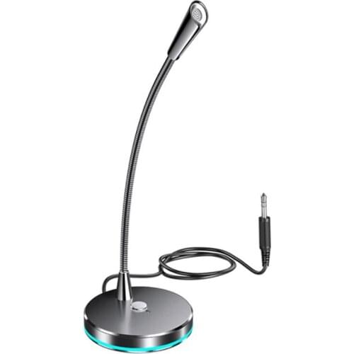 HFES Microphone Computer Desktop 360 Degrees Adjust Freely Microphone Game Live Conference Chat Recording Wired 3.5MM for PC