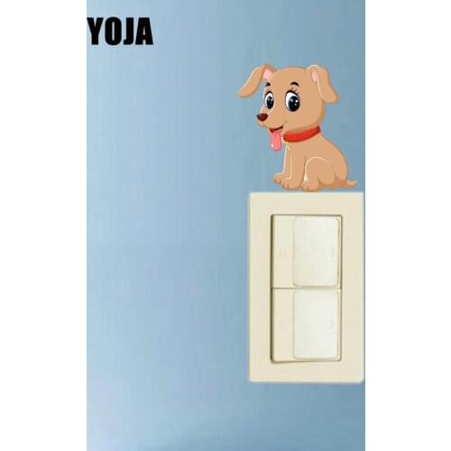 YOJA Cartoon Dog With Big Eyes Wall Sticker PVC Colored Decal Funny Personalized KIds Room Decor Switch Decal 8SS0243